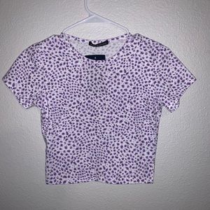 Brandy Melville Purple Ashlyn Cheetah print top